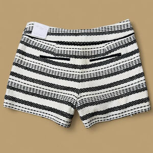 Ann Taylor LOFT Riviera Shorts 0 Black White Textured Striped Boho Festival NWT